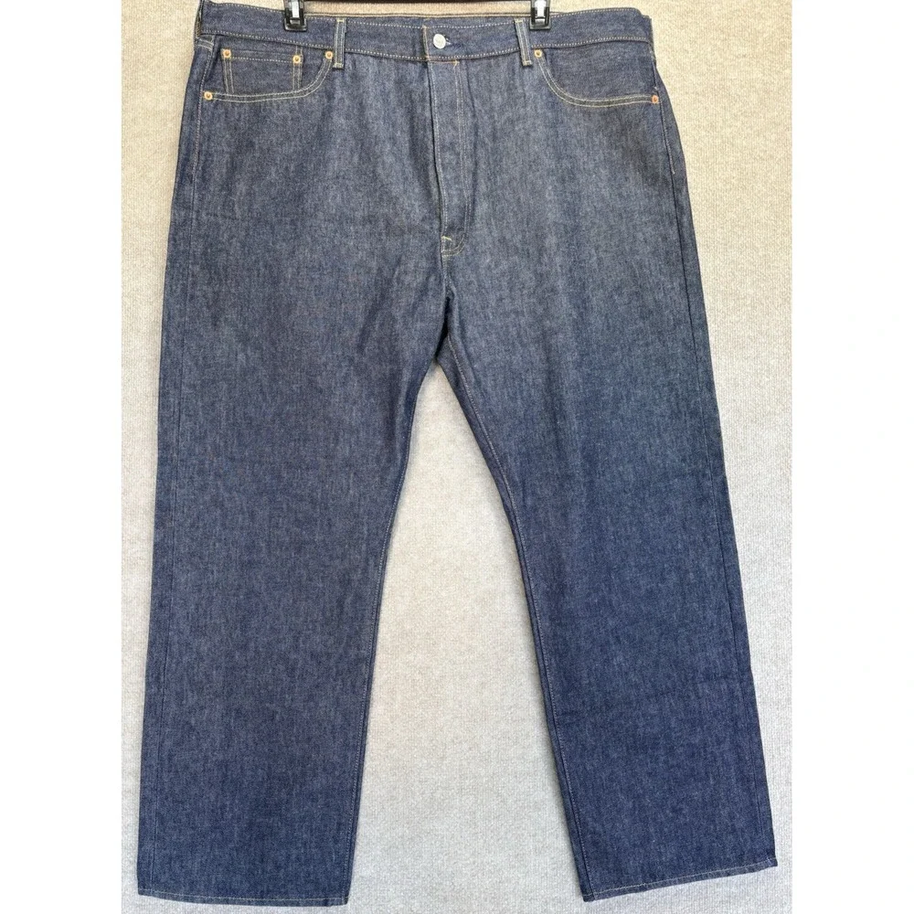 Levis 501 Men's 44 X 30 Jeans Button Fly Blue Denim Straight Fit Western NWOT